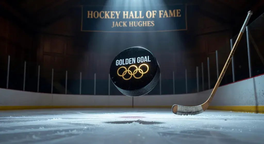 Jack Hughes clarifies initial remarks on Olympic golden goal puck at Hockey Hall of Fame